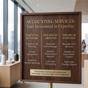 A clear pricing signpost to help an accounting website qualify leads and filter out price-sensitive prospects.
